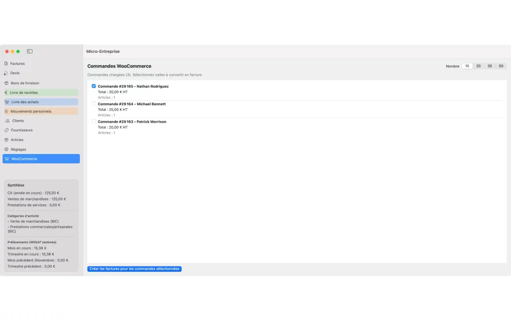 Module WooCommerce de Micro-Entreprise sur Mac : transformez vos commandes en factures en un clic