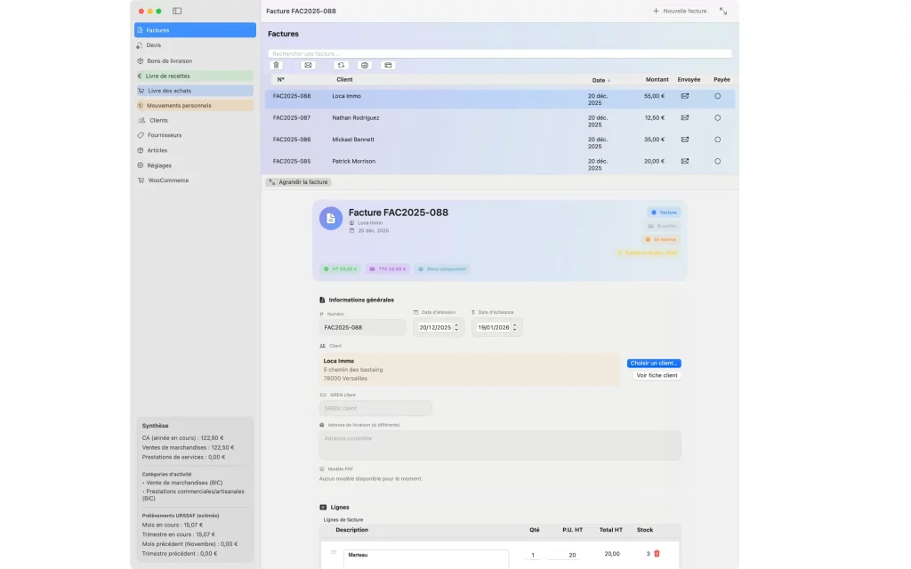 Quelle est la meilleure application pour auto-entrepreneur sur Mac ? Micro-Entreprise, l’alternative native (SwiftUI) aux logiciels SaaS