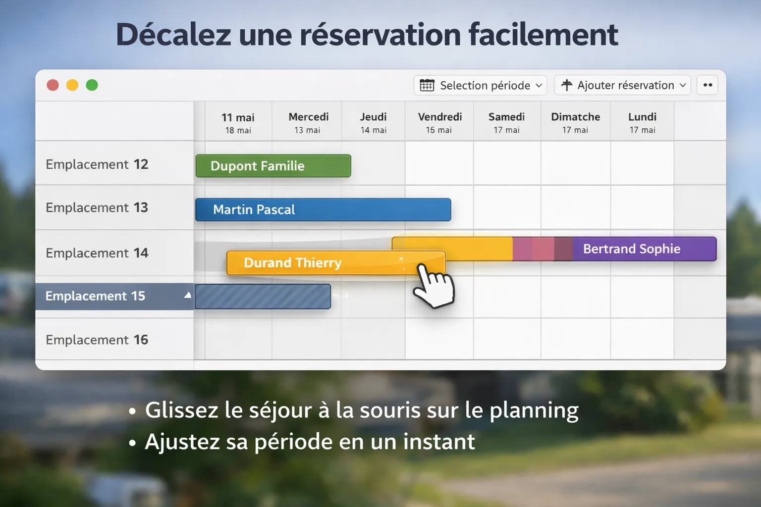 Nuitées : Planification facile du camping