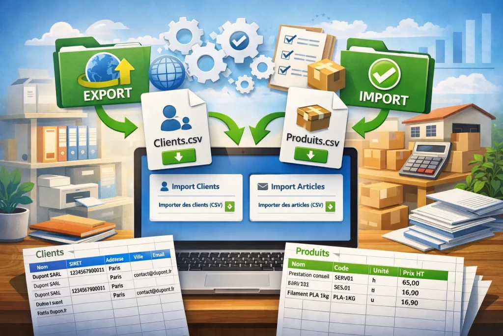 Astuce : Importer et exporter vos clients et produits en CSV pour gagner un temps fou (Micro-Entreprise)