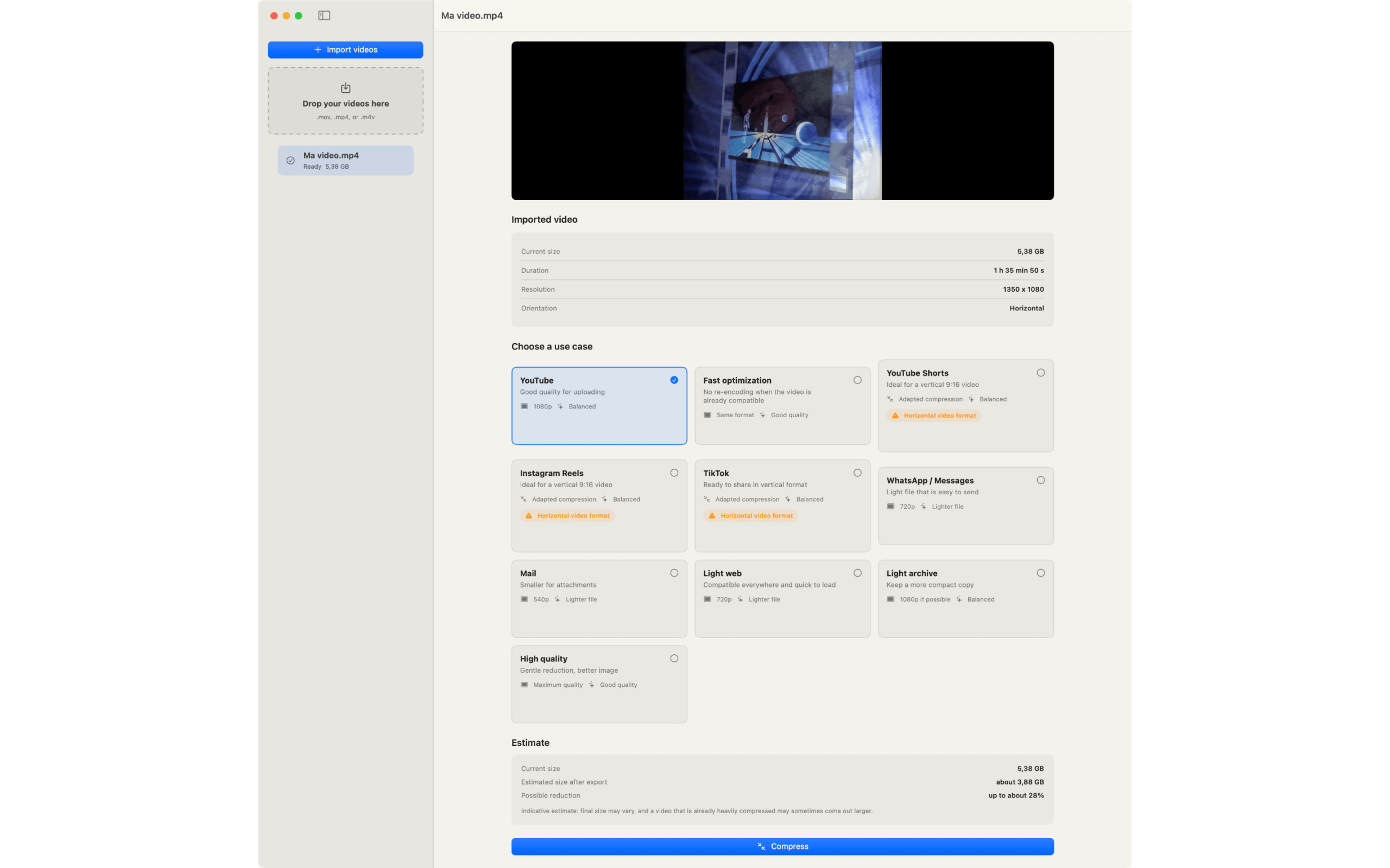 VideoShrink in english