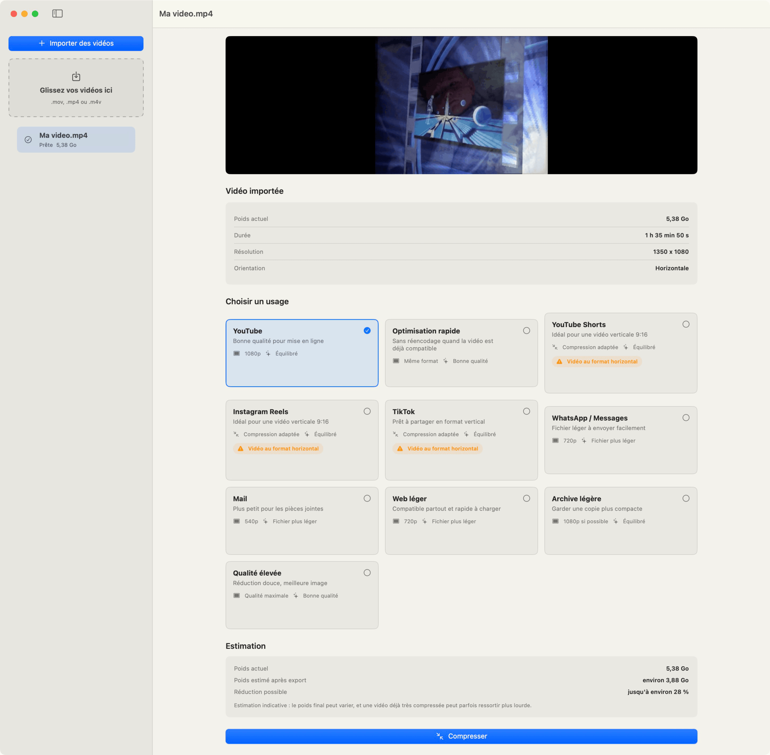 VideoShrink : compressez vos videos