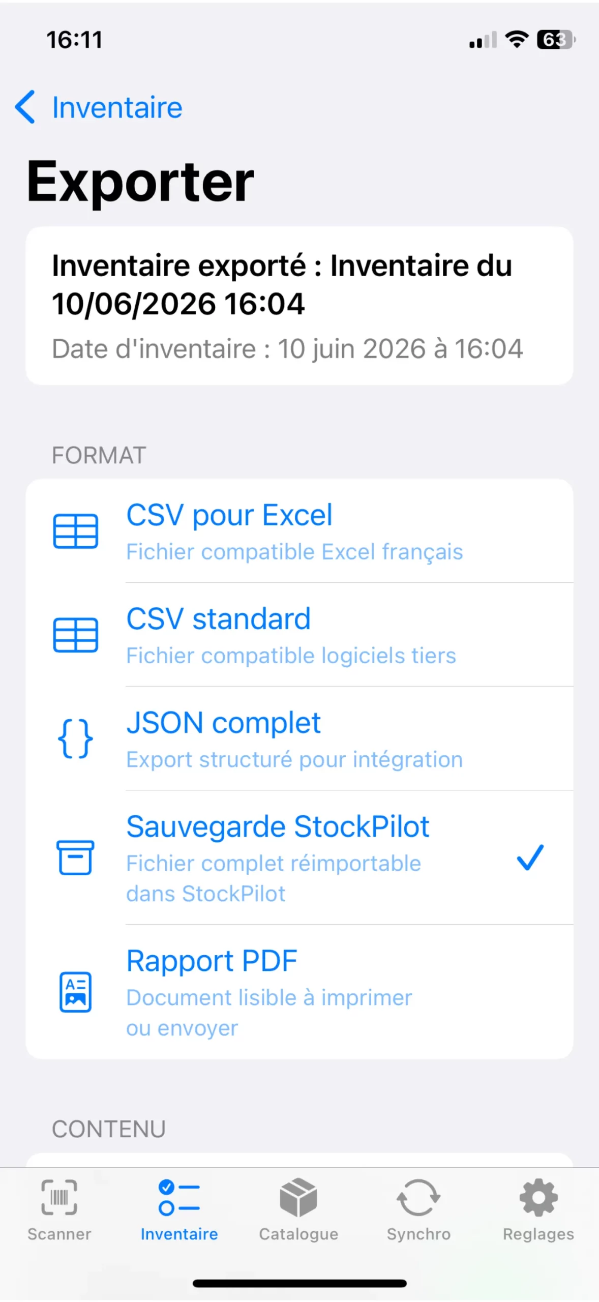 stockpilot inventaire-exporter