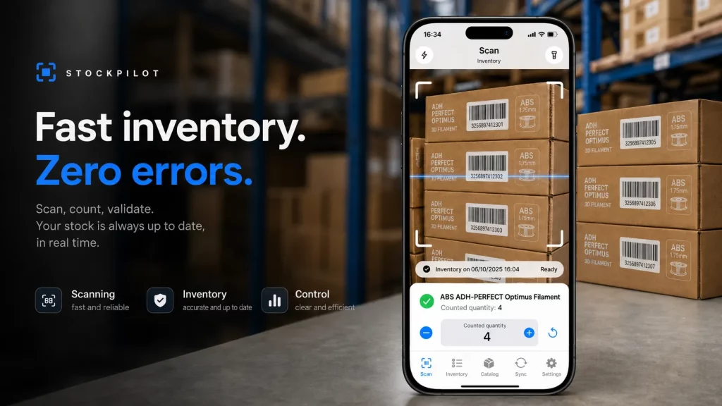 StockPilot: the iPhone inventory app for counting products easily