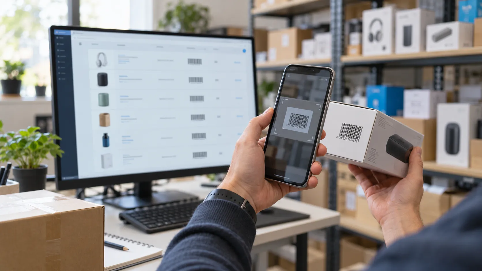 Inventaire WooCommerce avec code-barres réalisé sur iPhone avec StockPilot